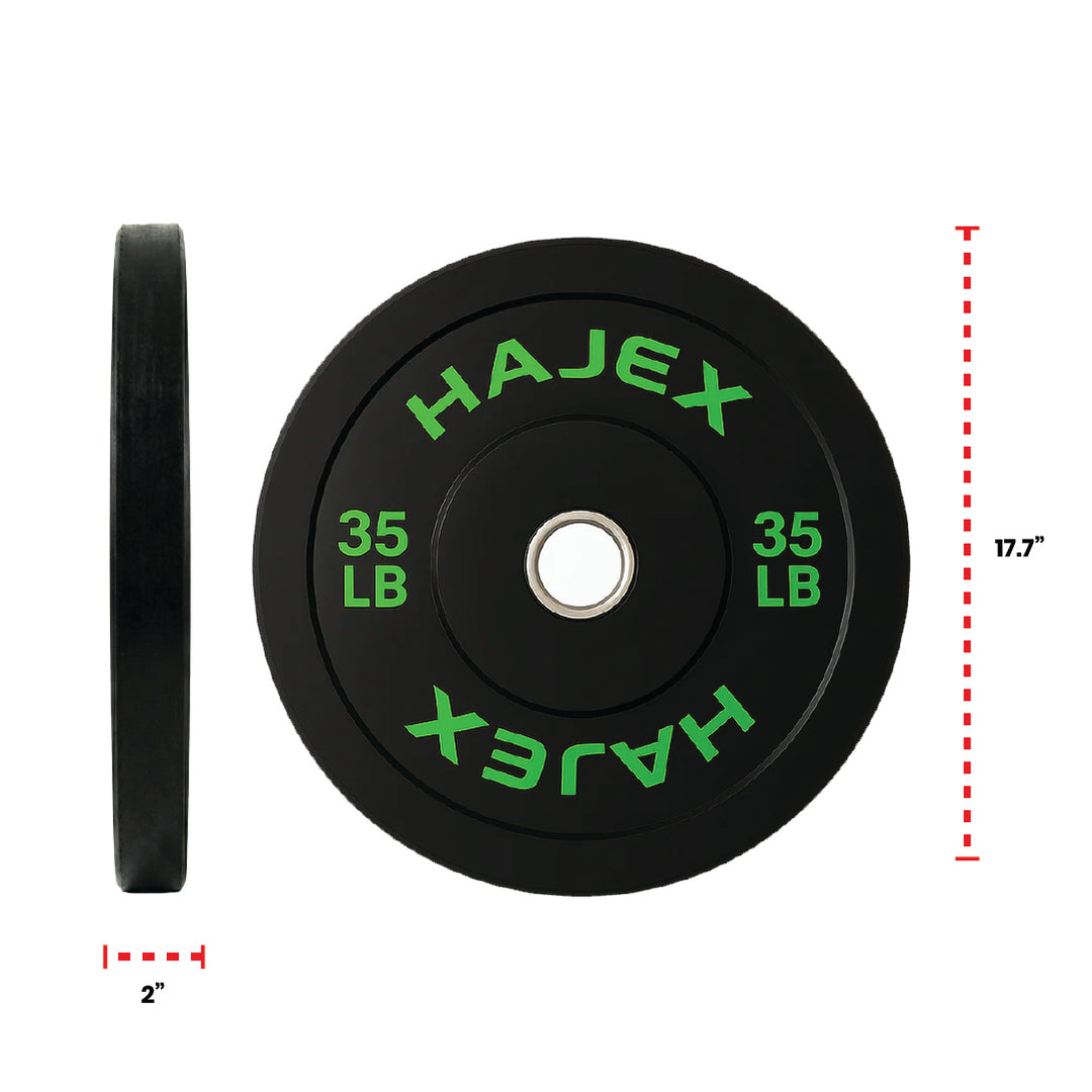 HAJEX Olympic Bumper Weight Plates - 10, 15, 25, 35, 45, 55 LB