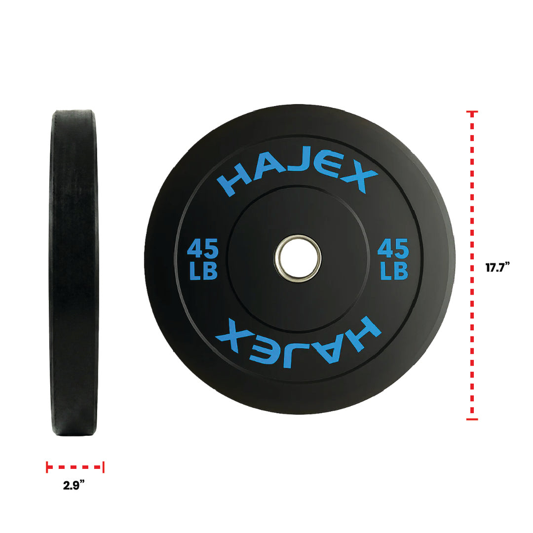 HAJEX Olympic Bumper Weight Plates - 10, 15, 25, 35, 45, 55 LB