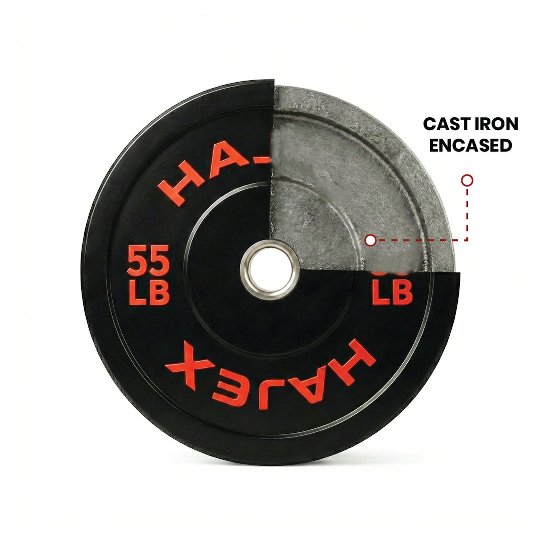 HAJEX Olympic Bumper Weight Plates - 10, 15, 25, 35, 45, 55 LB