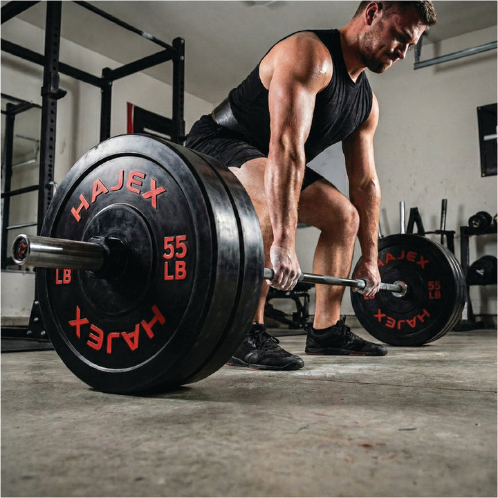 HAJEX Olympic Bumper Weight Plates - 10, 15, 25, 35, 45, 55 LB