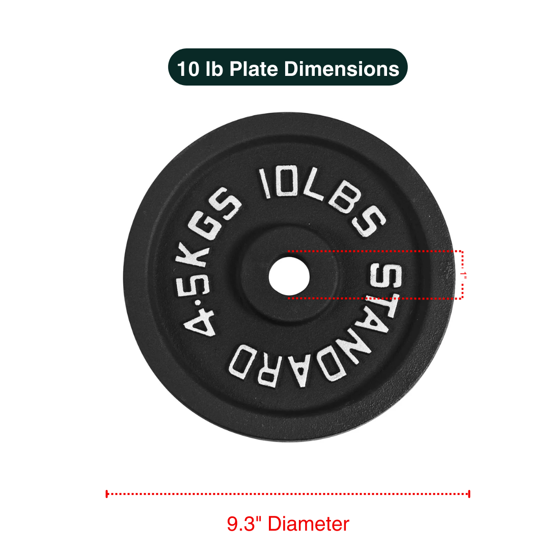 Cast Iron Weight Plates - Standard, Olympic in LBs, KGs