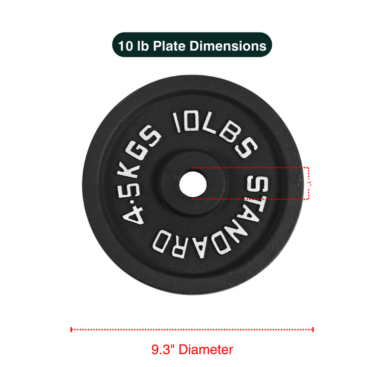 Cast Iron Weight Plates - Standard, Olympic in LBs, KGs