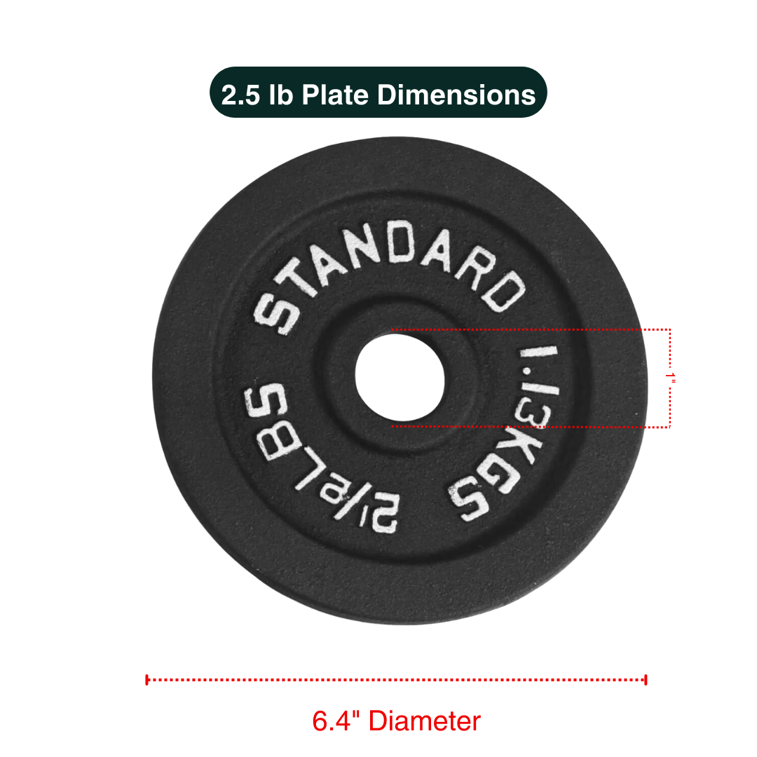 Cast Iron Weight Plates - Standard, Olympic in LBs, KGs