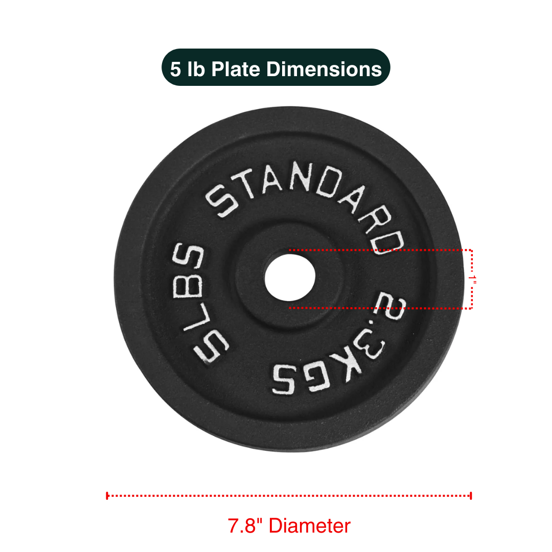 Cast Iron Weight Plates - Standard, Olympic in LBs, KGs