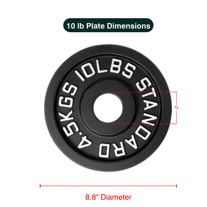 Cast Iron Weight Plates - Standard, Olympic in LBs, KGs