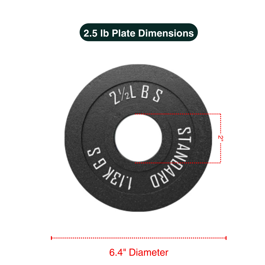 Cast Iron Weight Plates - Standard, Olympic in LBs, KGs