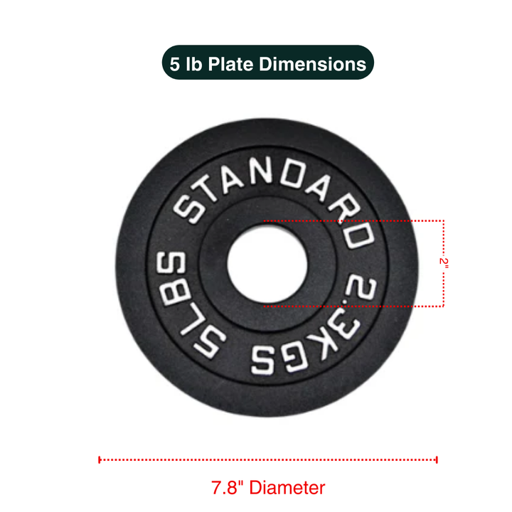 Cast Iron Weight Plates - Standard, Olympic in LBs, KGs