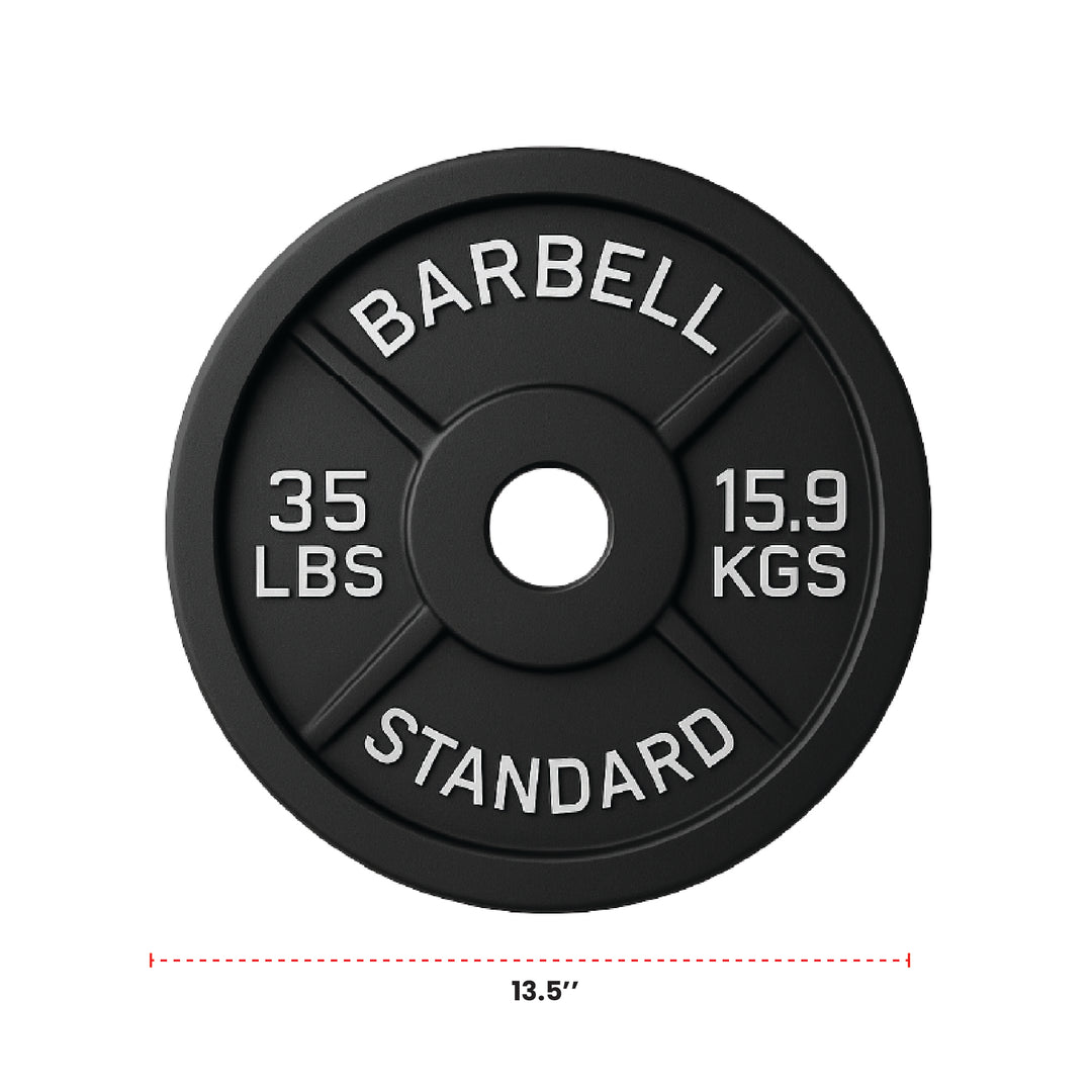 Cast Iron Weight Plates - Standard, Olympic in LBs, KGs