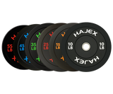 HAJEX black Olympic bumper weight plates