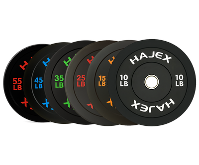 HAJEX Olympic Bumper Weight Plates - 10, 15, 25, 35, 45, 55 LB