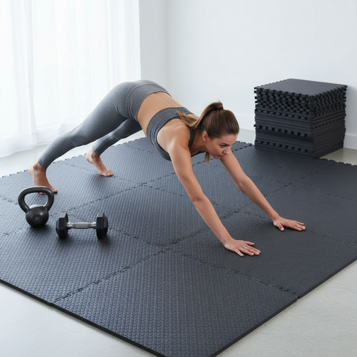 HAJEX Interlocking Exercise Gym Floor Mat - Pack of 6