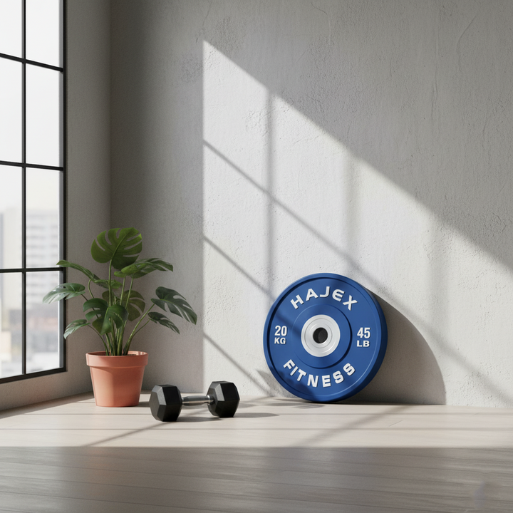 HAJEX Olympic Competition Steel Hub Bumper Plates Colored - 15, 25, 35, 45, 55 LB