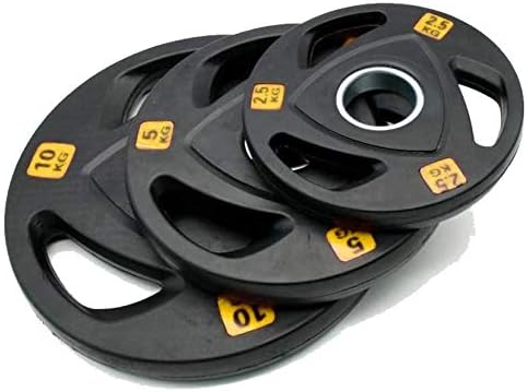 HAJEX Rubber Olympic Bumper Grip Weight Plates in LBs & KGs