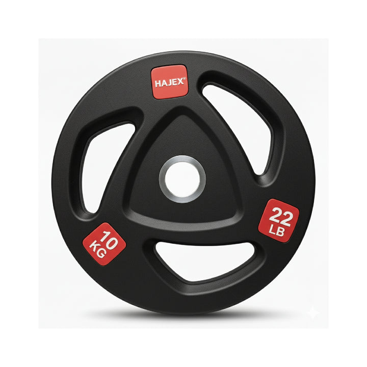 HAJEX Rubber Olympic Bumper Grip Weight Plates & Sets in LBs & KGs