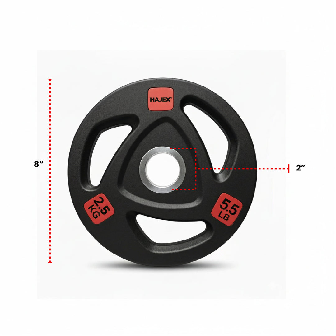 HAJEX Rubber Olympic Bumper Grip Weight Plates and Sets