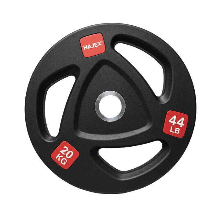 HAJEX Rubber Olympic Bumper Grip Weight Plates & Sets in LBs & KGs