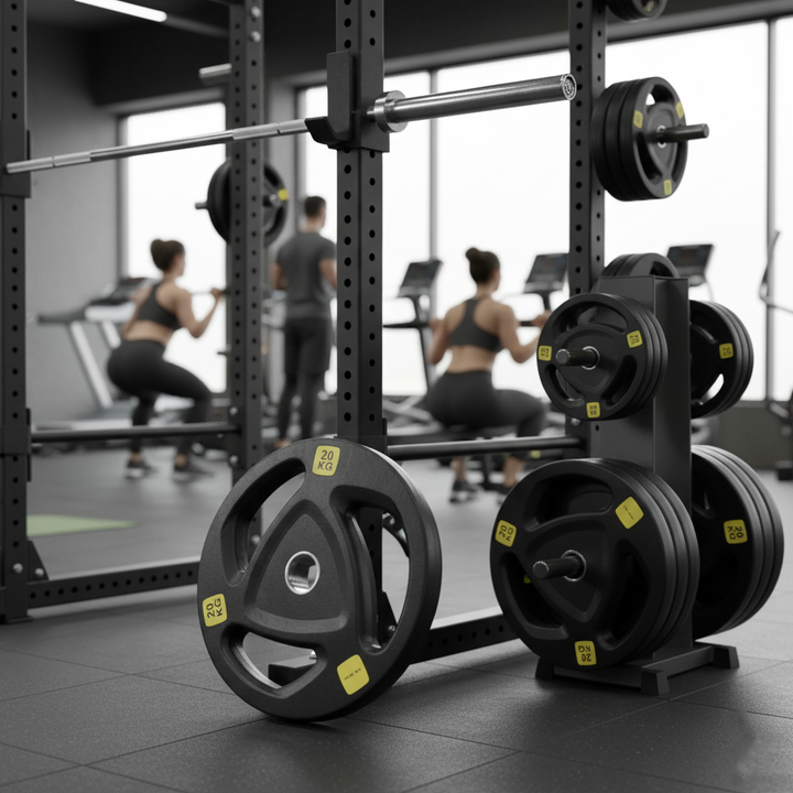 HAJEX Rubber Olympic Bumper Grip Weight Plates & Sets in LBs & KGs