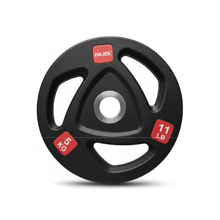 HAJEX Rubber Olympic Bumper Grip Weight Plates & Sets in LBs & KGs