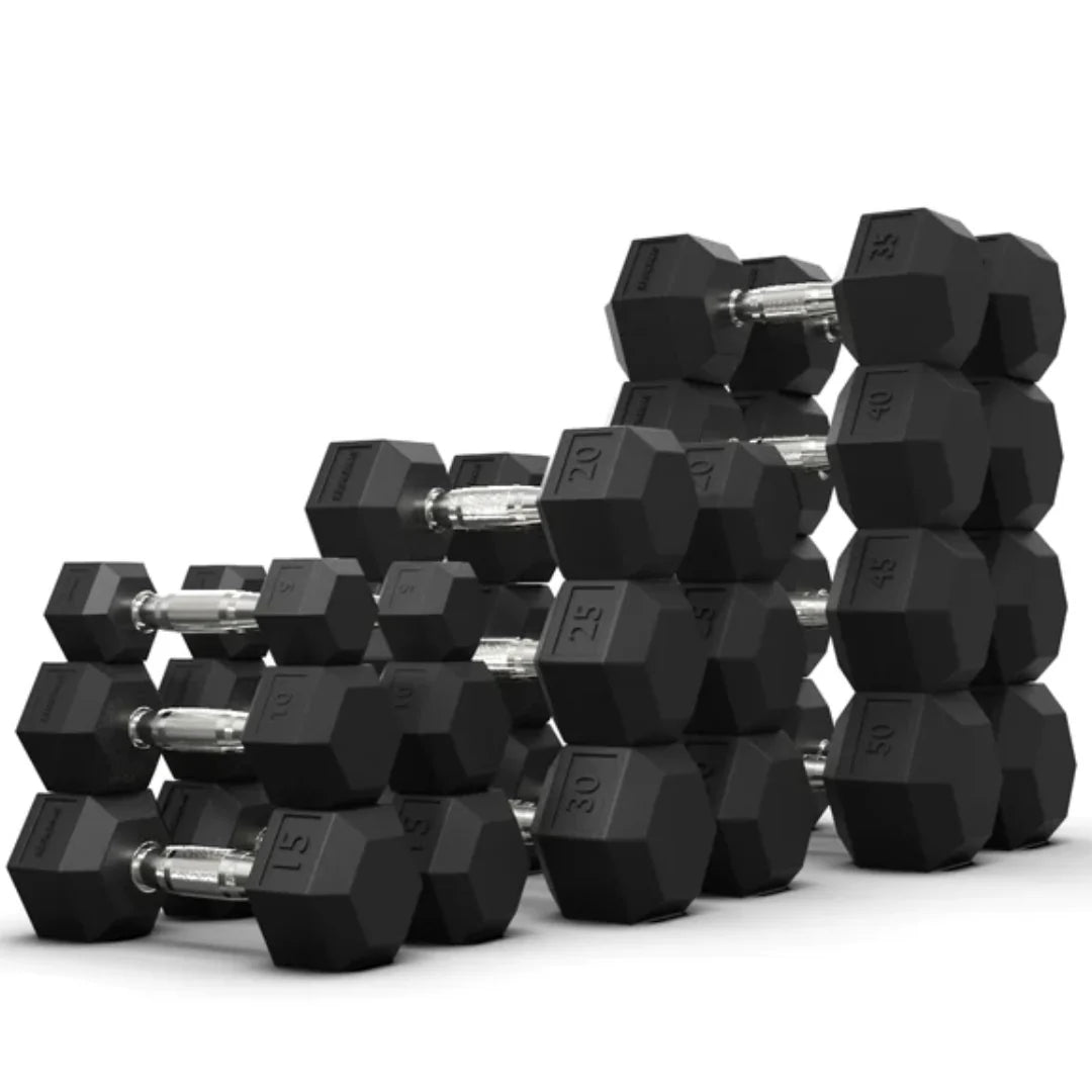 Rubber Hex Dumbbells in Canada (2.5 to 120 LB)