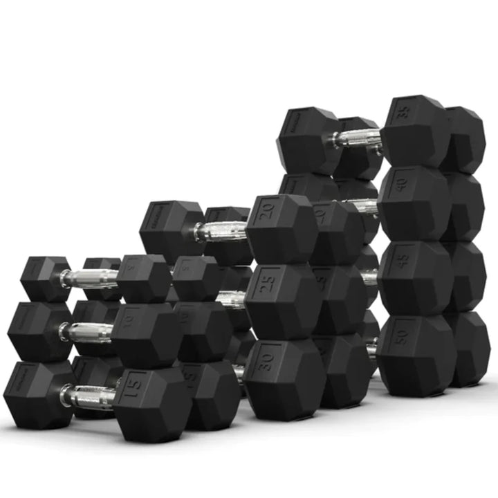 Rubber Hex Dumbbells in Canada (2.5 to 120 LB)