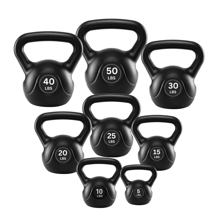 kettlebell set cement plastic 5 to 50 lbs (1)