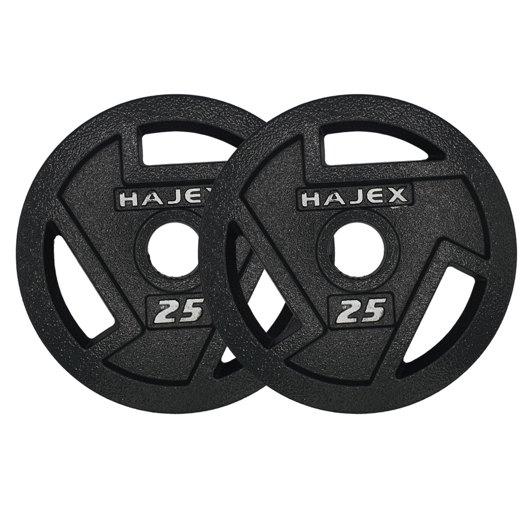 HAJEX Tri Grip Cast Iron Weight Plate Stacks with Bars 1"& 2"