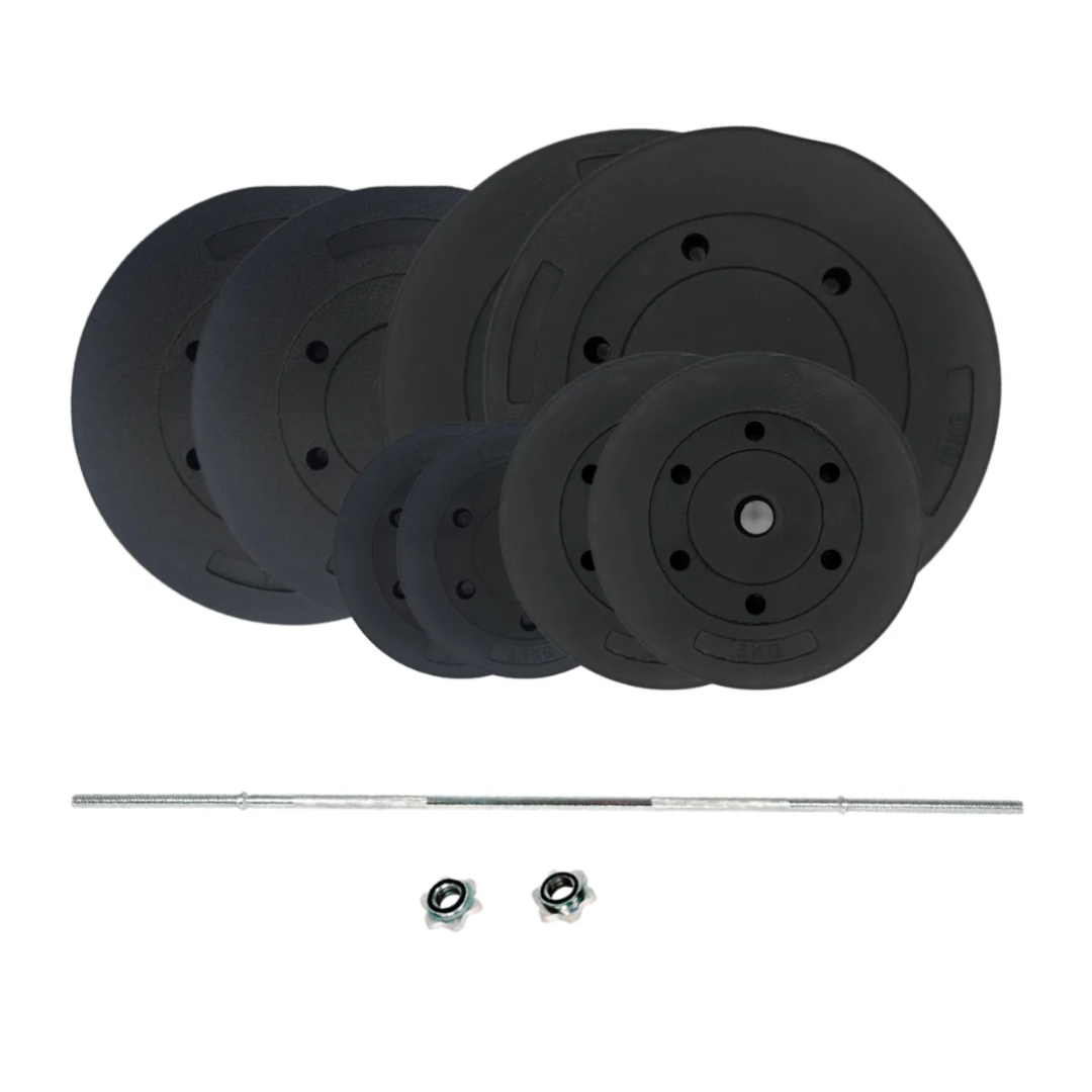Standard & Olympic PVC Weight Plates Sets with Barbell 1" & 2"
