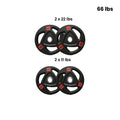 Rubber tri-grip weight plates