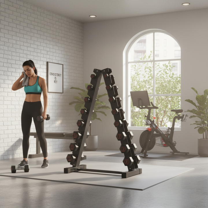 Steel Dumbbell Racks Vertical & Horizontal (3, 6, 8, 10 Levels)