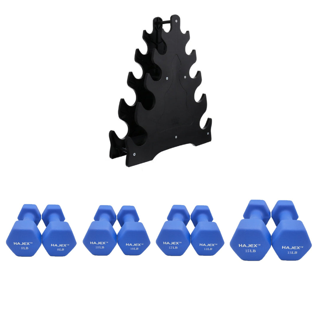 Neoprene Dumbbells' Sets With Rack