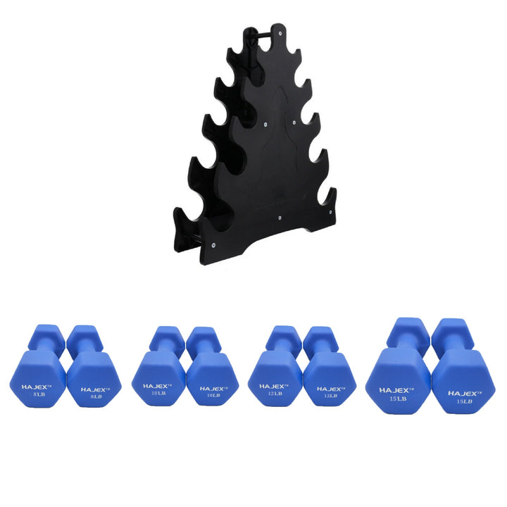 Neoprene Dumbbells' Sets With Rack