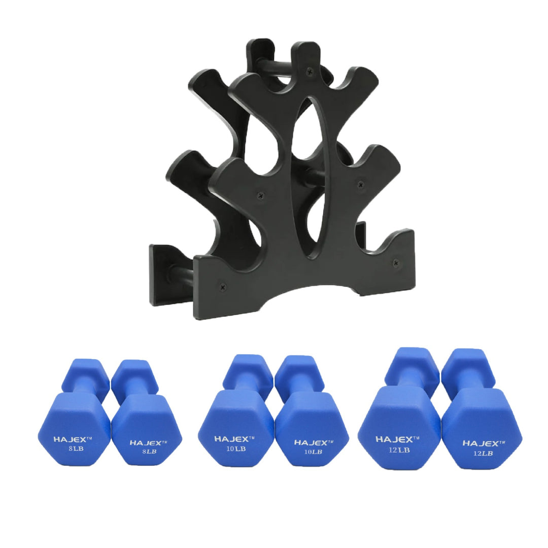 Neoprene Dumbbells' Sets With Rack